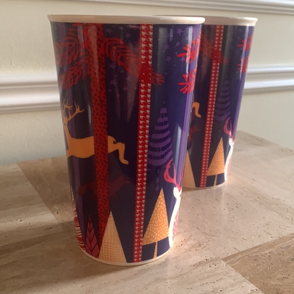 2 Starbucks 2017 Christmas Coffee Mug Animals In Holiday Tall mugs - Picture 3 of 8